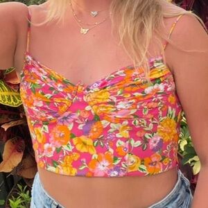 Zara floral cropped top